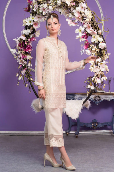 Demi Cream Silk Traditional Women Cloth - Maria Nasir